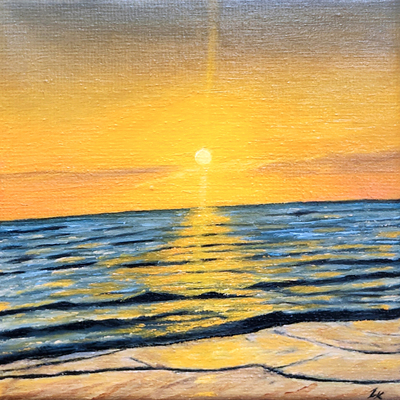 Del Mar beach sunset over the water