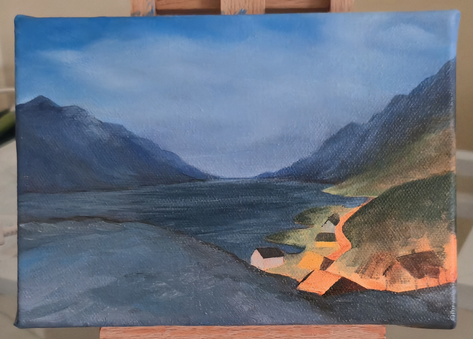 photo of Ersfjordbotn, Norway in progress painting