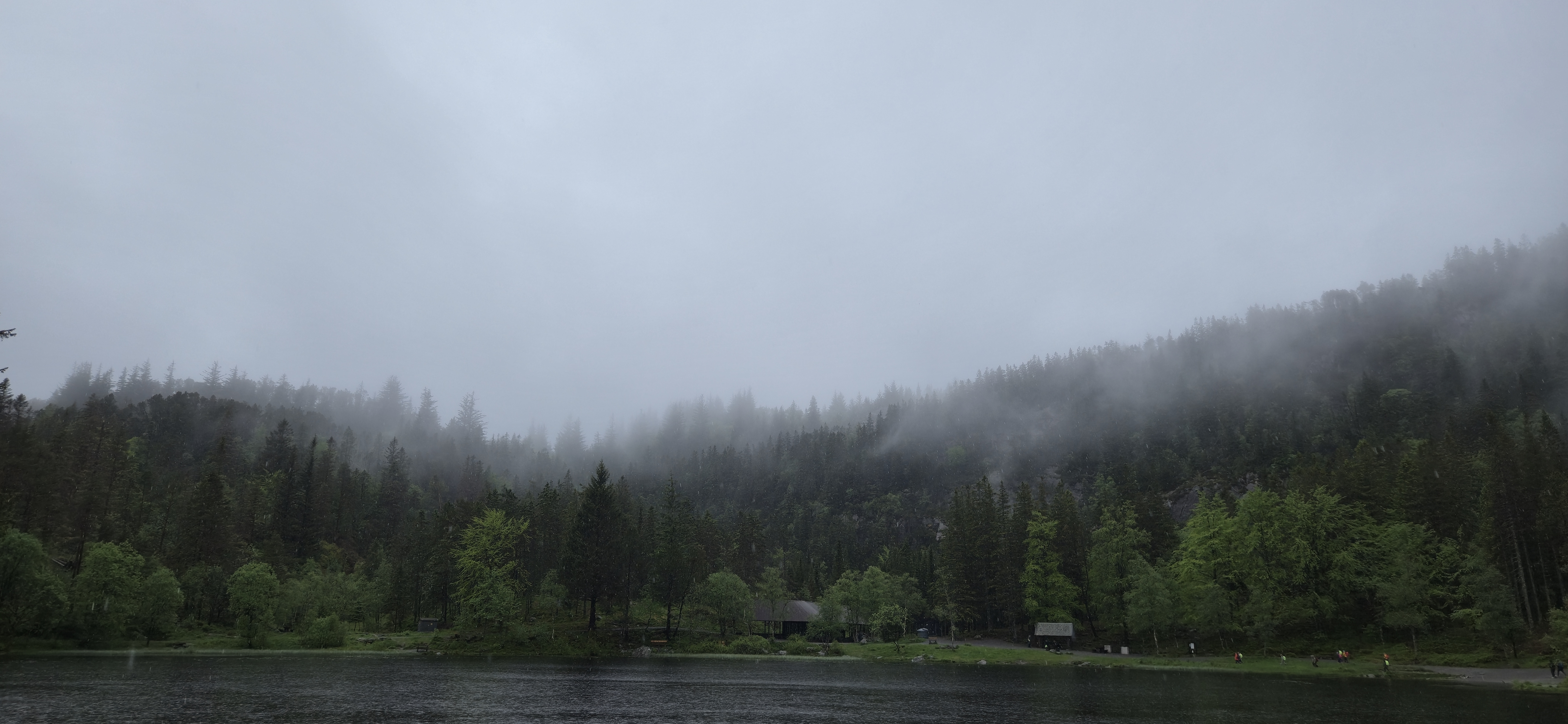 Skomakerdiket lake on Mount Fløyen, Bergen, Norway.
